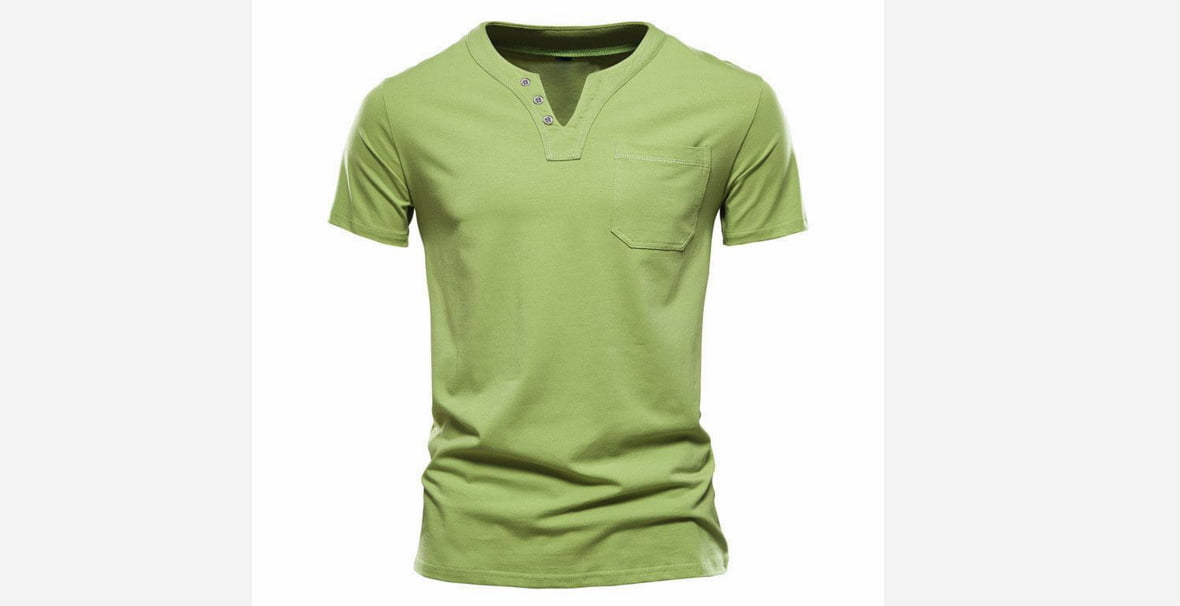 تصویر 1 از تیشرت یقه کوبایی با پارچه سبک و خنک